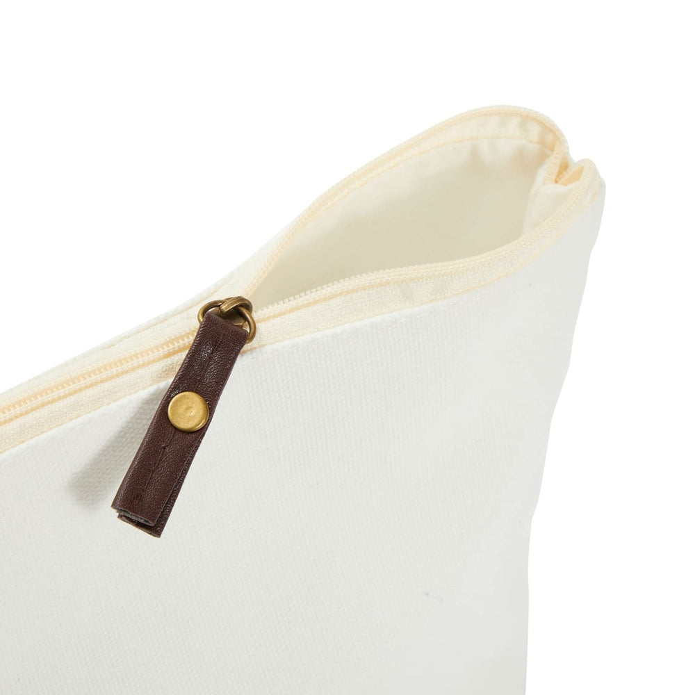 Juvale canvas makeup bag soft cotton texture for gentle storage.