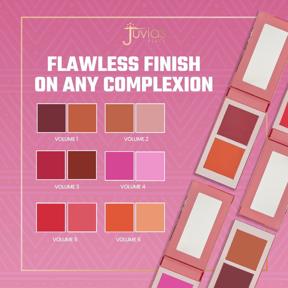 Juvia's Place Blushed Duo application on cheek shows smooth blend and even tone.