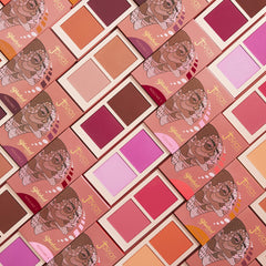 Juvia's Place Blushed Duo Volume 3 brush strokes delivering soft finish.