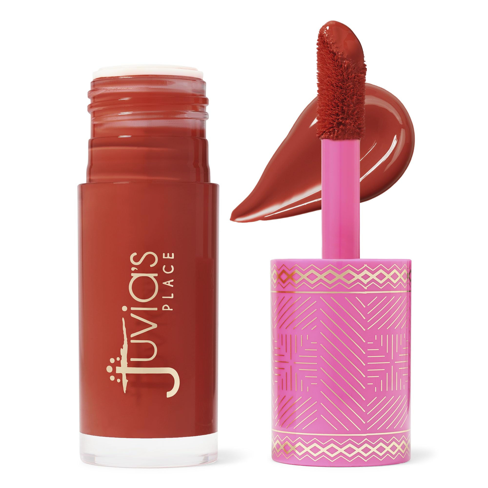 Juvia's Place Blushed Liquid Blush PerkyPoppy bottle pour showing smooth application.