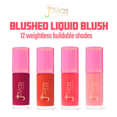 Juvia's Place Blushed Liquid Blush PerkyPoppy cheek swatch reveals natural glow.