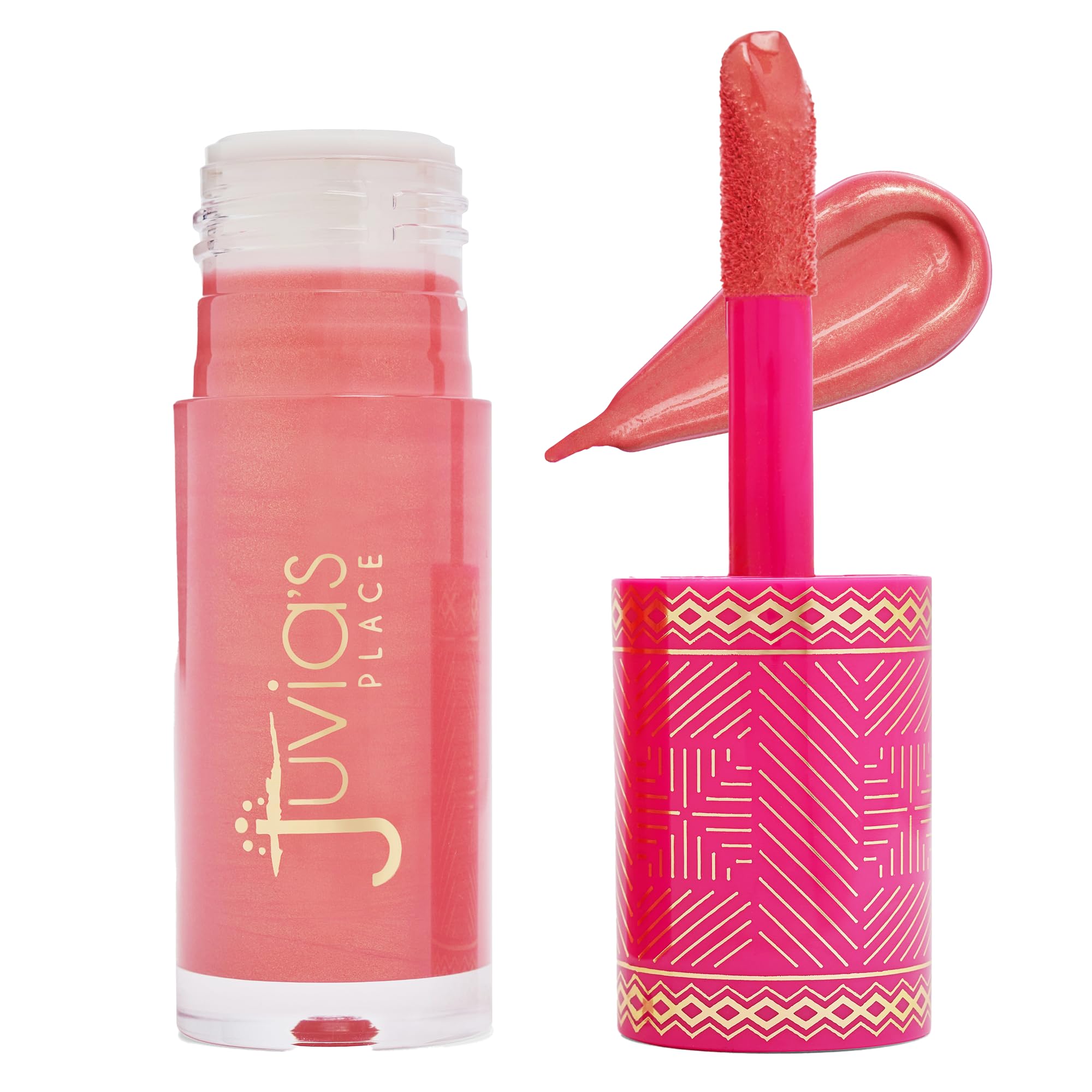 Juvia's Place Blushed Liquid BlushLighter bottle for a luminous peachy glow on the cheeks.