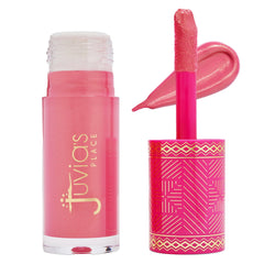 Juvia's Place Blushed Liquid BlushLighter Rosey Posey Glow bottle with luminous color on display