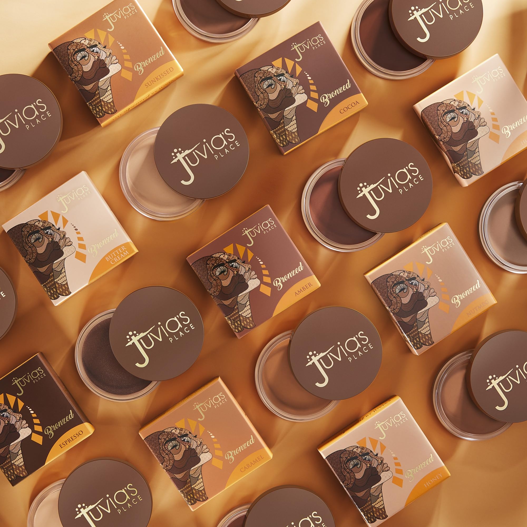Juvia's Place Caramel shade close-up highlights buildable pigment