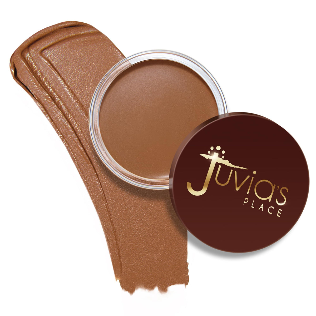 Juvia's Place Bronzed Cream Bronzer Caramel pot shows silky texture for seamless blending
