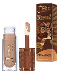 Juvia's Place Bronzed Liquid Bronzer Cinnamon bottle with applicator for quick, precise warmth.