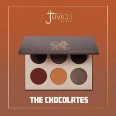 Auburn shade swatches for sunset-inspired depth in Juvia's Place The Chocolates palette