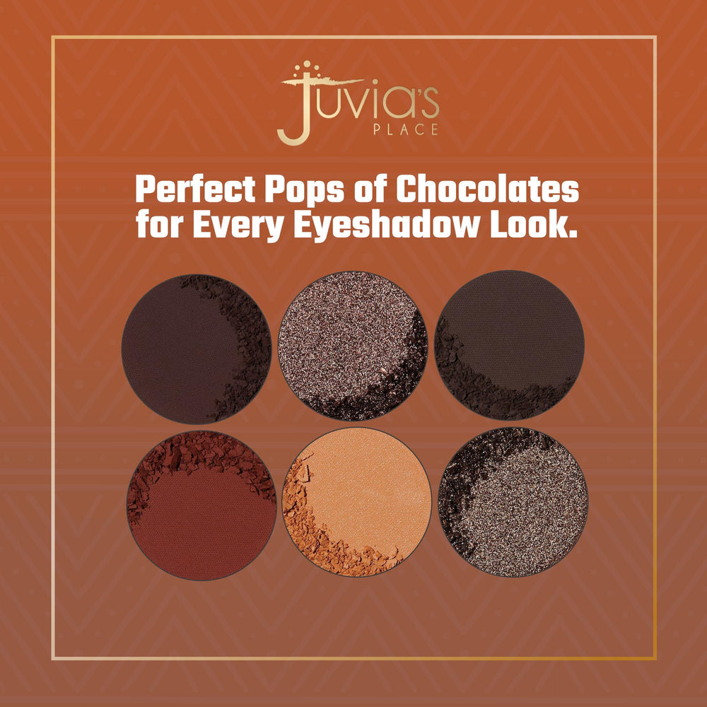Six-shade layout enables versatile color pairings in Juvia's Place The Chocolates palette