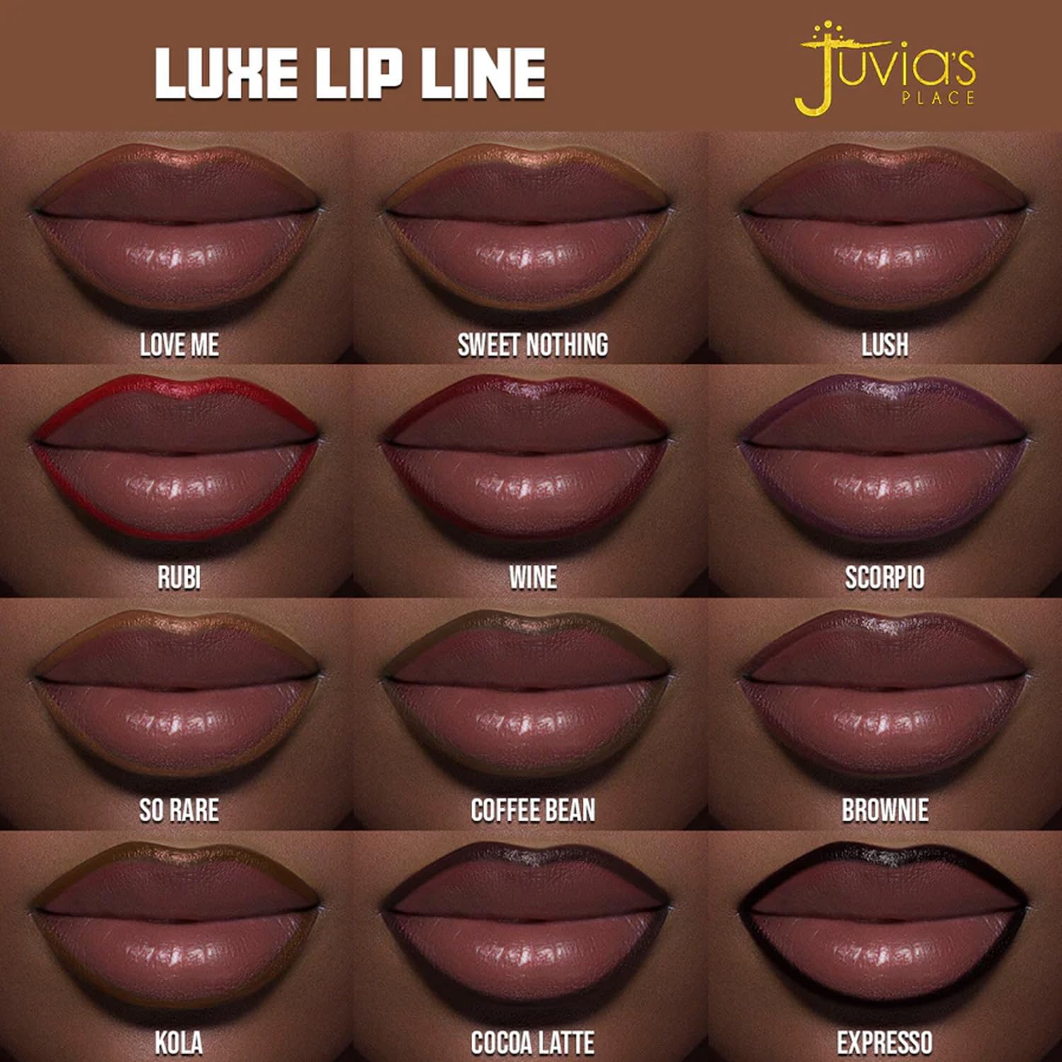 Juvia's Place Coffee Shop Luxe Lip Liner with matte finish complements bold lipstick combos.