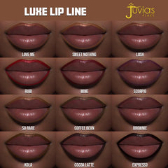 Juvia's Place Coffee Shop Luxe Lip Liner with matte finish complements bold lipstick combos.
