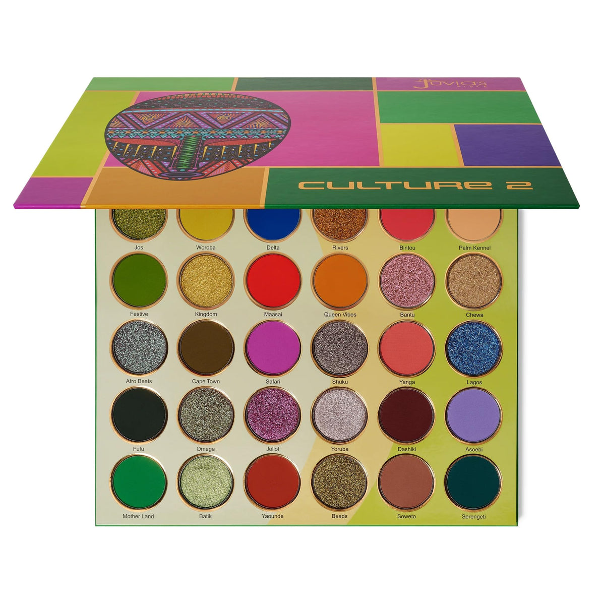 Juvia's Place Culture 2 palette with 30 shades for vibrant eye looks that last.
