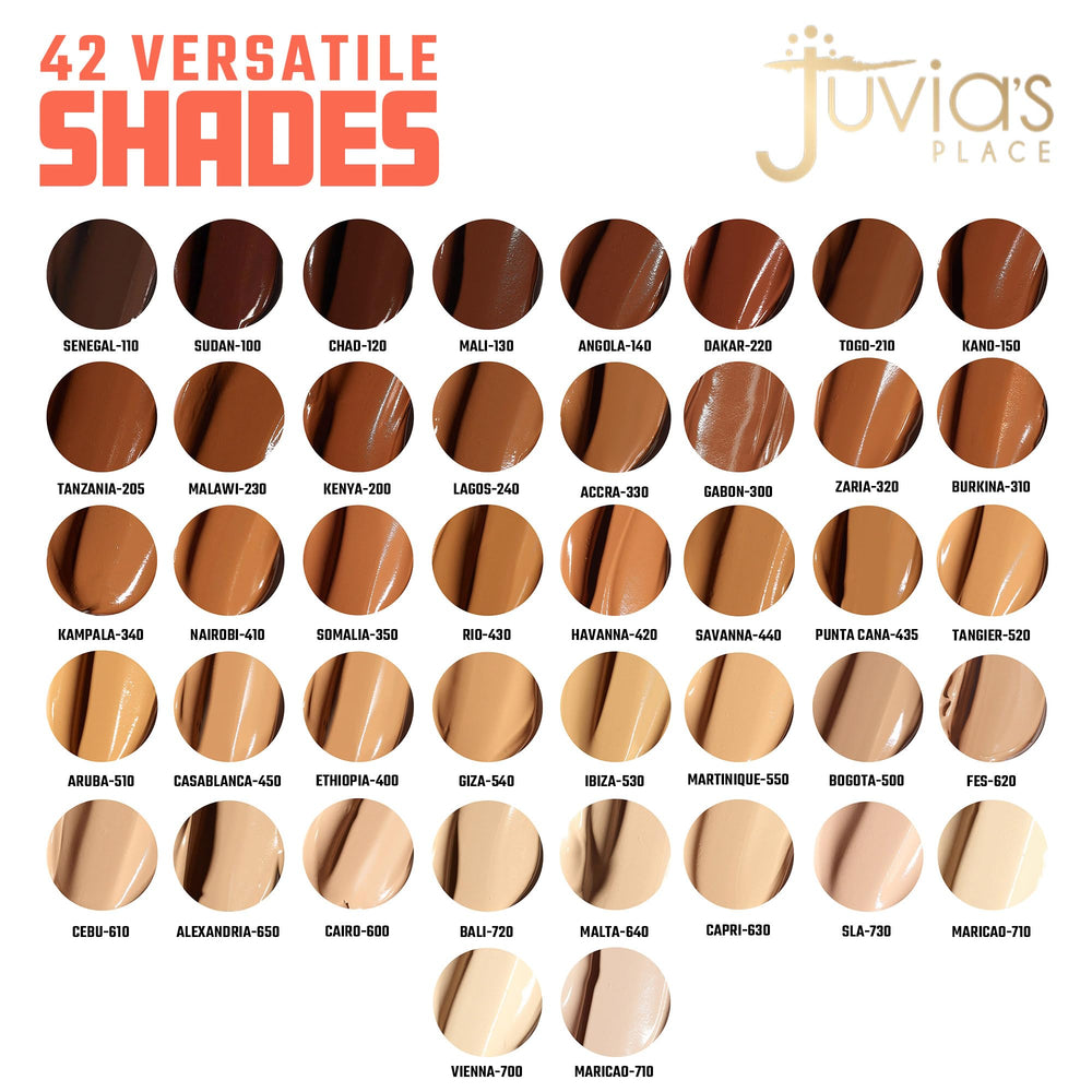 Juvia's Place I Am Magic Velvety Matte blending tool beside bottle highlights easy application