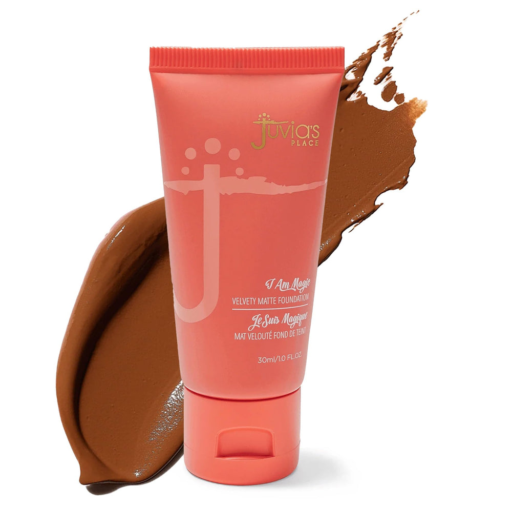 Juvia's Place I Am Magic velvet matte foundation bottle showing long-wear coverage.
