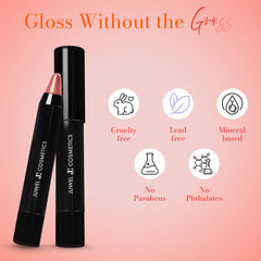 Tip close-up of Juwel Cosmetics Burlesque retractable lip crayon delivering precise color