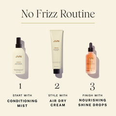 JVN Complete Leave-In Conditioning Mist demonstrates frizz control for all-day shine.