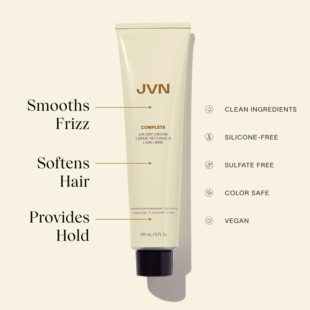 Texture close-up of JVN Air Dry Cream highlighting shine and definition