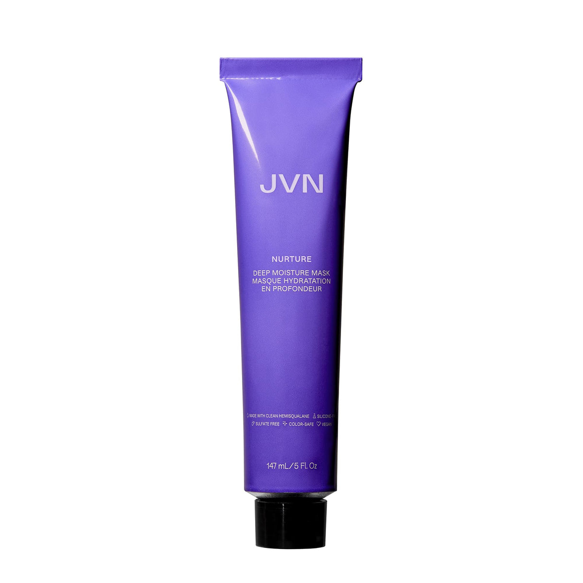 JVN Nurture Deep Moisture Mask bottle close for deep hydration and smoothness.