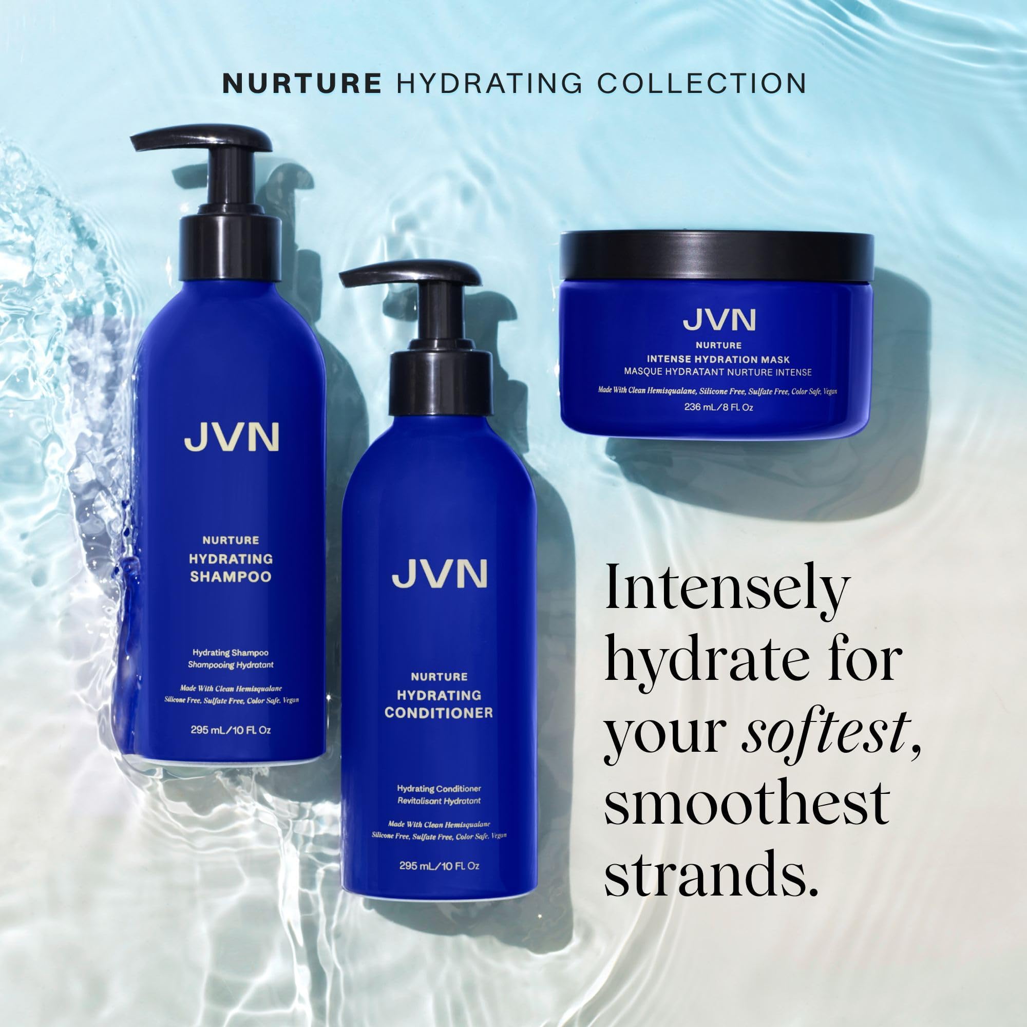 JVN Nurture duo on shelf—color-safe protection for vibrant hair.