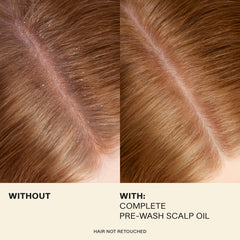 JVN Pre-Wash Scalp Oil application-massage captures soothing prep before washing.
