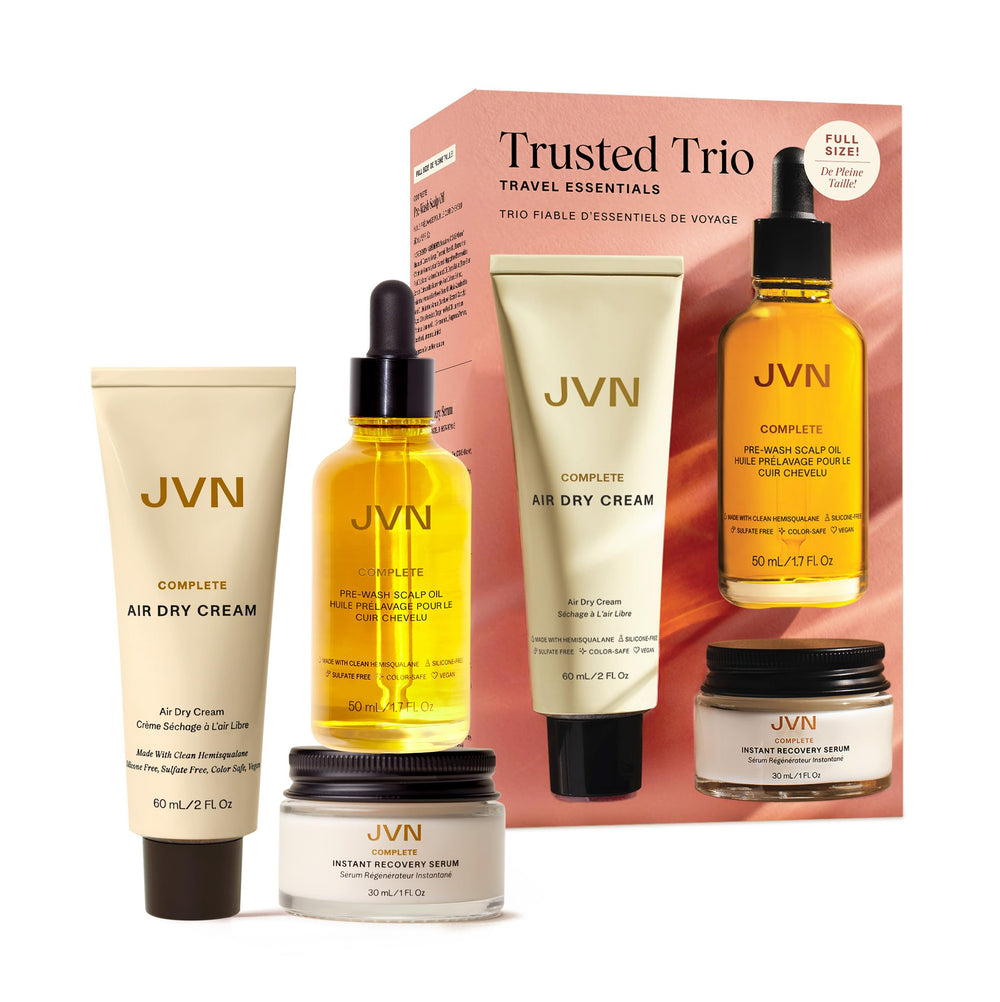JVN Pre-Wash Scalp Oil bottle pour showcases scalp nourishment and protection.