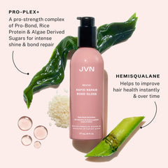 JVN Revive Conditioner close-up shows smoothing and conditioning for hair.