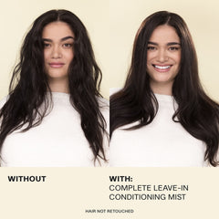 JVN leave-in mist on wet hair helps detangle with a fine, even spray.