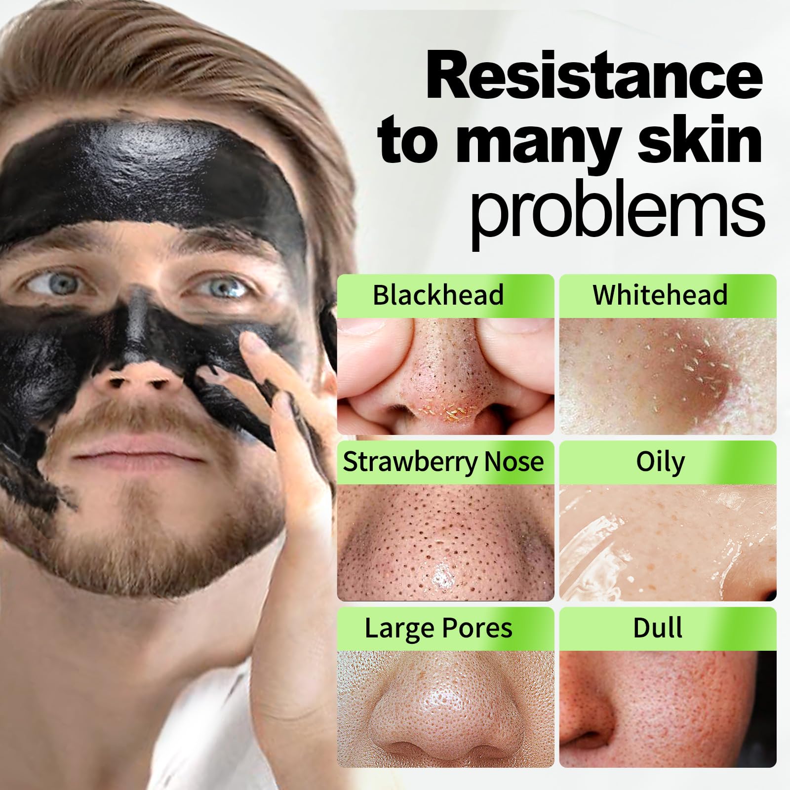 JVR Charcoal Peel-Off Mask drying on skin for smoother feel