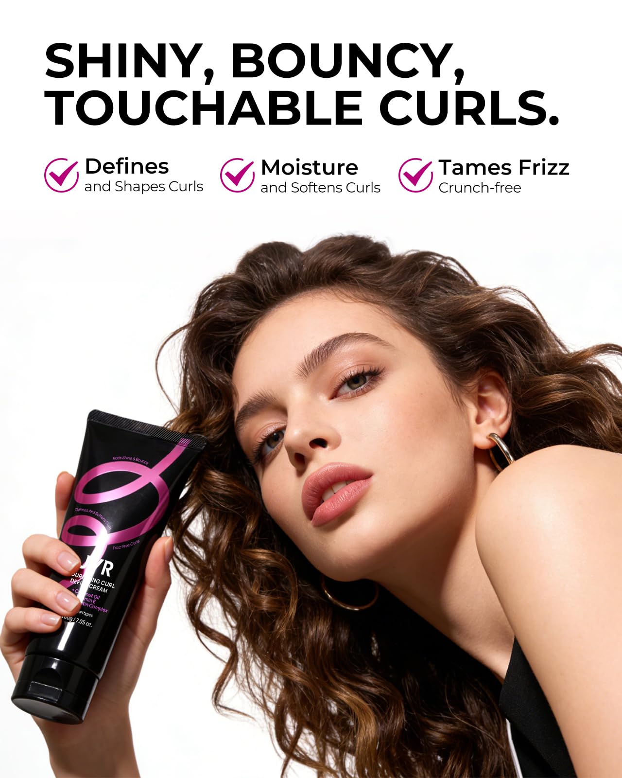 JVR Curl Cream pump bottle ready for everyday styling and control.