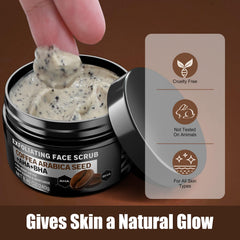 JVR Face Scrub on-wet-face-application captures quick cleansing routine.