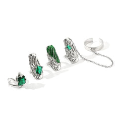 JZSMY nail armour rings in punk green for an edgy style statement