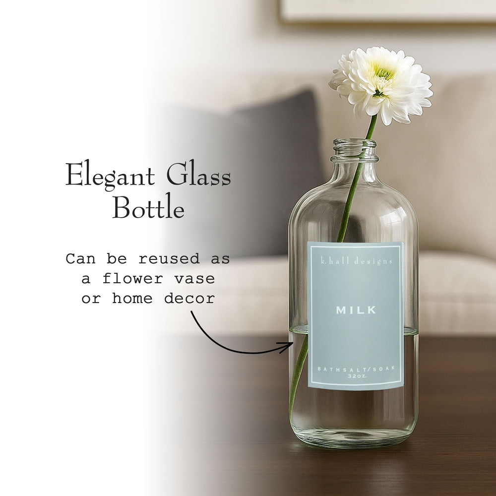 Spa-style setup featuring K. Hall Designs Milk Bath Salt Soak for home relaxation.