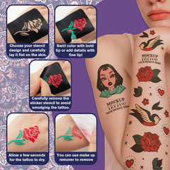 K KERNOWO stencil set and transfer stickers enable instant artwork