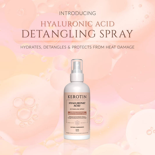 K Kerotin detangler bottle shows silicone-free formula for lightweight styling.