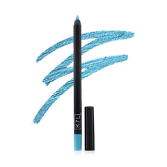 K7L Blue Eyeliner on-eye close-up with precise, clean line.