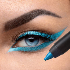 K7L Blue Eyeliner packaging display, compact for travel and daily use.