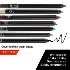 K7L Brown Eyeliner in 5 colors for versatile daily to party looks.