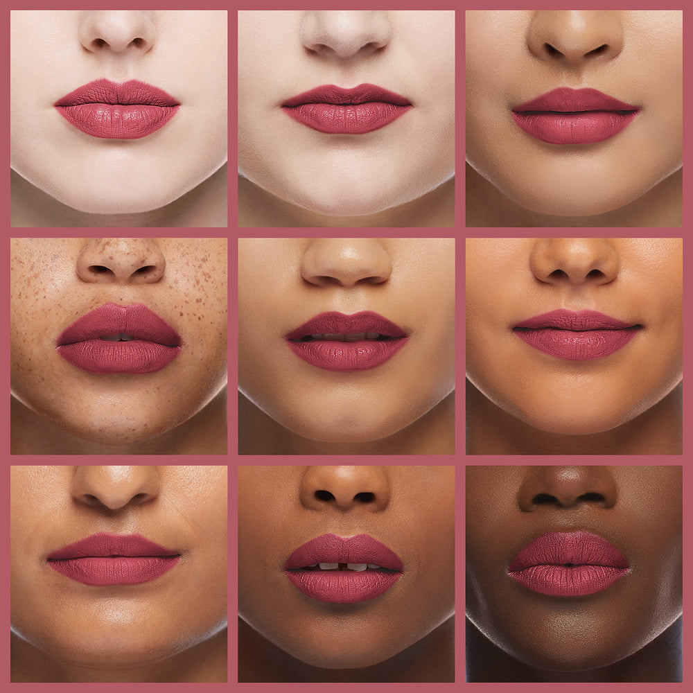 K7L Dark Pink Lip Crayon Buff full lip matte finish on lips