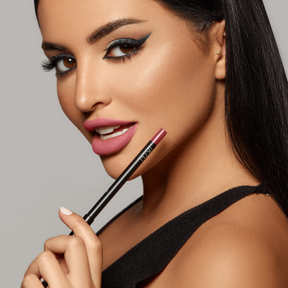K7L Dark Pink Lip Crayon Buff pencil sharpening ensures clean lines