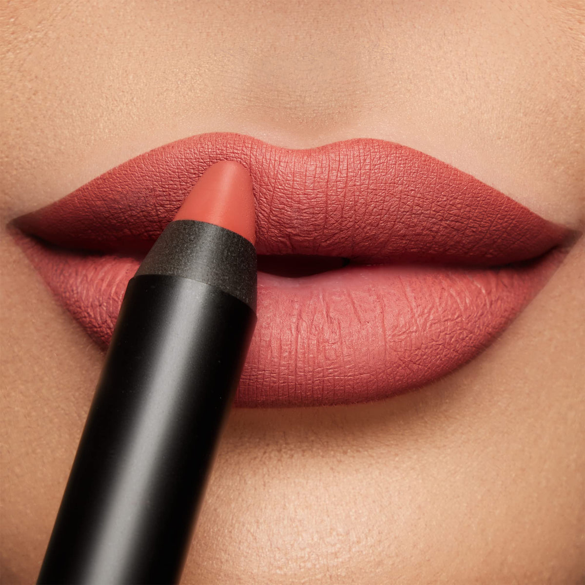 K7L Nude Brown Lipstick Crayon Pinkrylic swatch shows rich matte color for everyday wear.