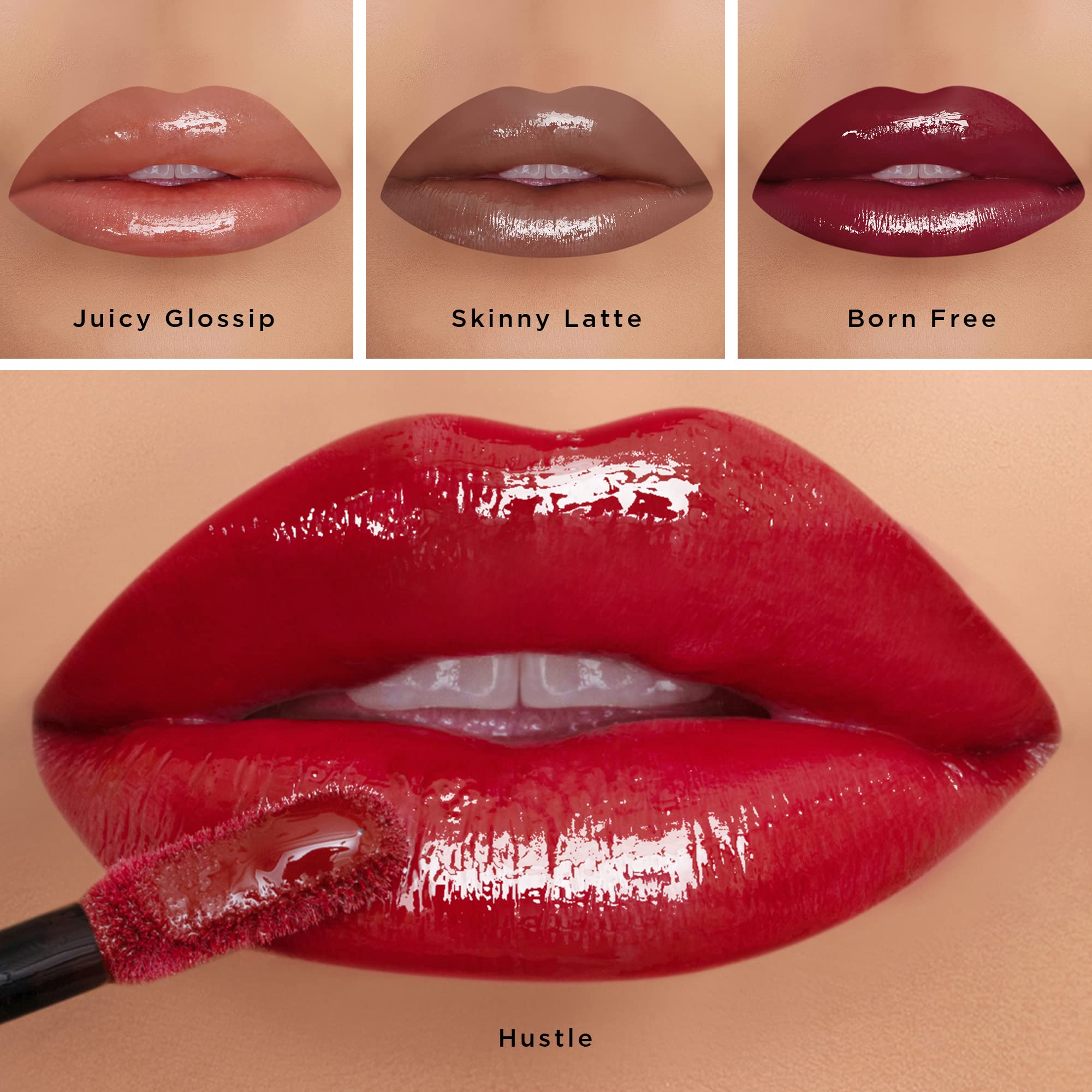 K7L Nude Pink Lip Gloss wand application for precise coating.