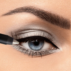 K7L Silver Shimmer Eyeliner pencil close-up showing smooth application.