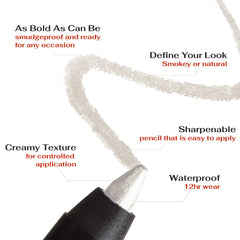 K7L Silver Shimmer Eyeliner swatch on arm reveals metallic glow.