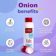 Kaba Onion Shampoo lather close-up highlighting gentle cleansing.