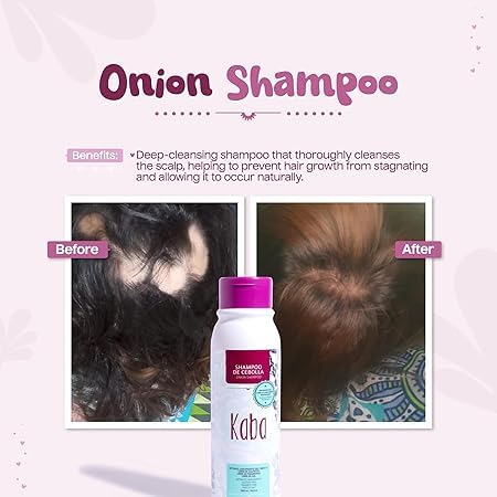 Kaba Onion Shampoo pour shows quick lather for invigorating scalp care.