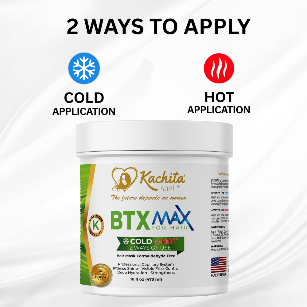 Applying mask to hair with BTX Max delivers deep hydration.