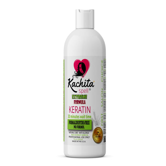 Kachita Spell keratin treatment bottle ready to smooth and nourish hair.