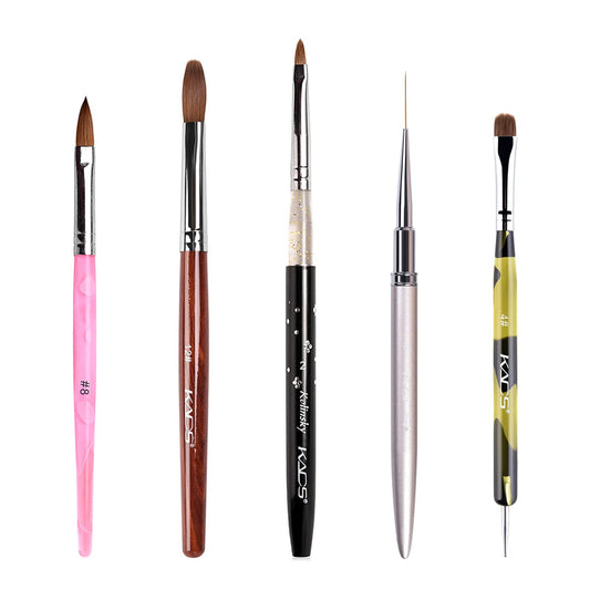 KADS Kolinsky 2-Way brush cap showcases premium grip for precise nail art