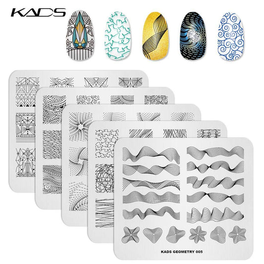 KADS nail art plate geometry pattern 2 for repeatable designs