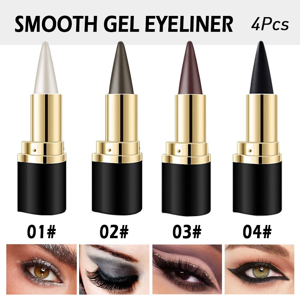 Close-up of Kaely gel eyeliner pencils showing creamy texture for smooth application