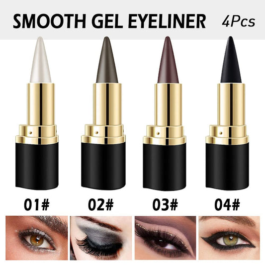 Close-up of Kaely gel eyeliner pencils showing creamy texture for smooth application